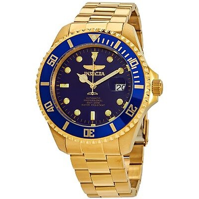 Invicta Pro Diver Automatic Blue Dial Yellow Gold-plated Men's Watch 