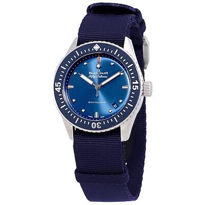 fifty five fathoms automatic blue dial men's watch