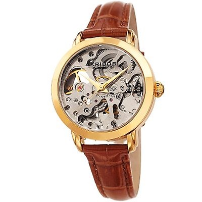 Akribos Xxiv Bravura Champagne Skeleton Dial Pocket Watch AK453YG ...