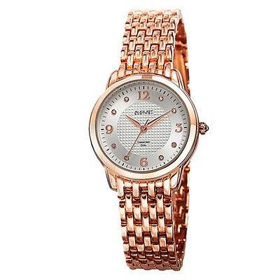 August Steiner Dodecagon Rose Dial Two-tone Diamond Ladies Watch ...