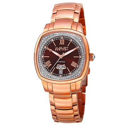 Seiko Core Champagne Dial Brown Leather Ladies Watch SUT120 SUT120 ...
