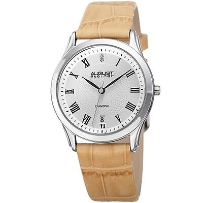 August Steiner Quartz White Dial Ladies Watch AS8266SS AS8266SS ...