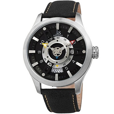 Joshua And Sons Multi-Function Black Dial Black Silicone Men's Watch ...