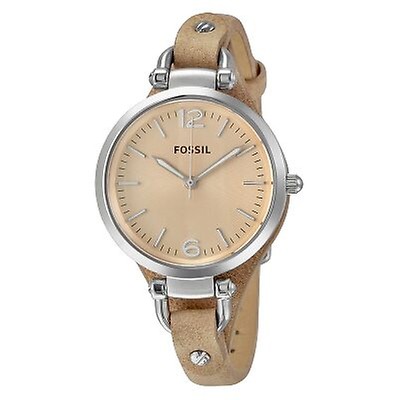 Fossil Georgia Silver Dial Rose Gold-tone Stainless Steel Ladies Watch ...