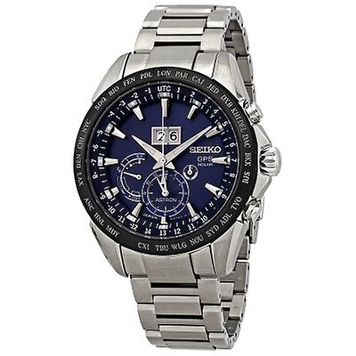 Seiko Astron Perpetual World Time GPS Solar Blue Dial Men's Watch ...