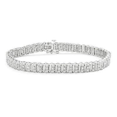 Hetal Diamonds 1.00 Cttw White Diamonds Tennis Bracelet in 10K Gold (H ...