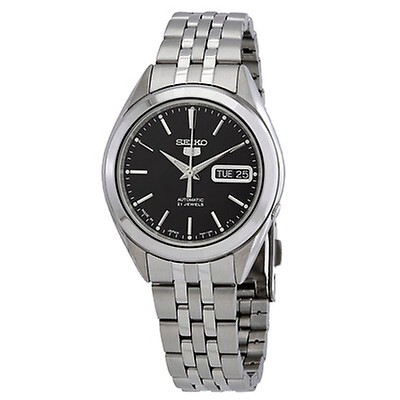 Seiko 5 Automatic Black Dial Stainless Steel Men's Watch SNZG13 SNZG13 ...