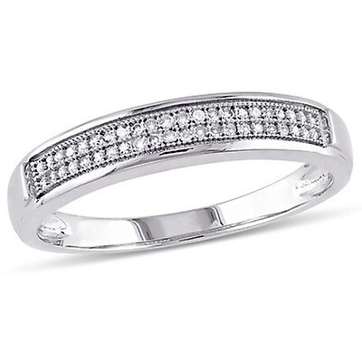 Amour 1/10 CT Diamond 10K White Gold Wedding Ring JMS002947-0900 - Mens ...