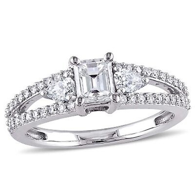 Amour 2 CT Princess Diamond TW Bridal Set Ring 14k White Gold GH I1;I2 ...