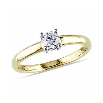 Amour 1/5 CT Diamond TW Solitaire Ring 10k Yellow Gold I2;I3 7500064919 ...