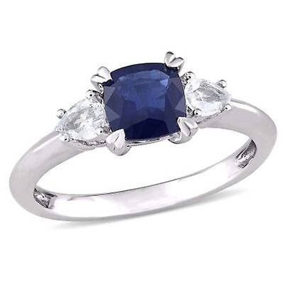 Amour Blue Sapphire Diamond 10K White Gold Ring JMS002978-0900 - Ladies ...