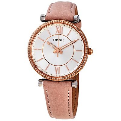 Fossil Georgia Silver Dial Rose Gold-tone Stainless Steel Ladies Watch ...