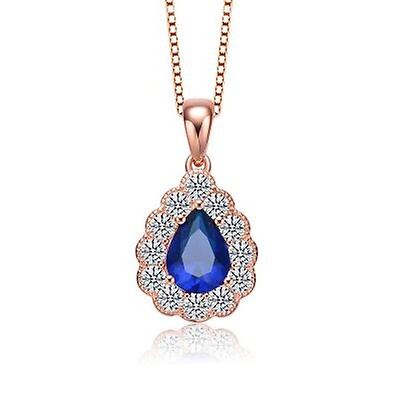 Megan Walford Sterling Silver Sapphire Blue Pear and Round Cubic ...