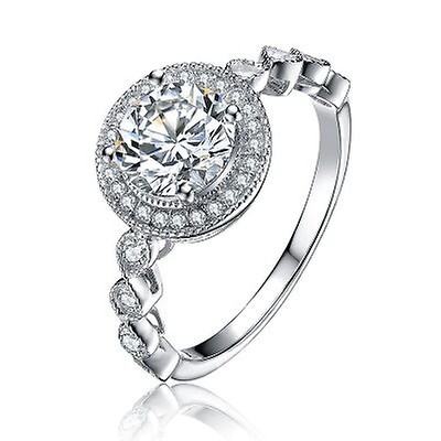 Megan Walford Rose Over Sterling Silver Asscher Cubic Zirconia Ring ...