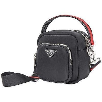 Prada Nylon and Leather Crossbody Bag- Orange BT0715F0S73 - Handbags ...