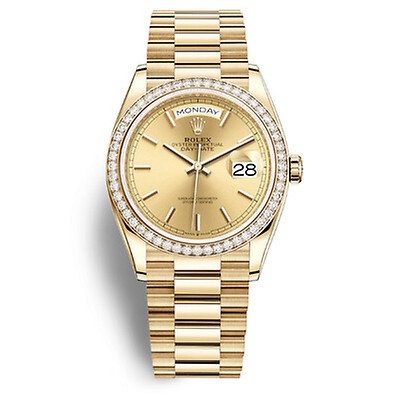 Rolex Datejust 31 Champagne Diamond Dial Automatic Ladies 18kt Yellow ...
