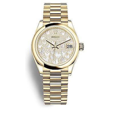 Rolex Datejust 31 Silver Dial Automatic Ladies 18kt Yellow Gold ...
