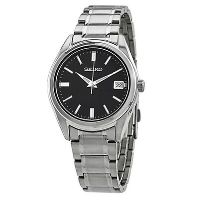 Seiko Classic Automatic Black Dial Black Leather Men's Watch SRPA27 ...