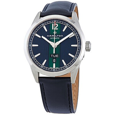 22激安通販 Jazzmaster Hamilton 全国送料無料 Hamilton Viewmatic H Watch Men S Dial Blue Automatic メンズ腕時計