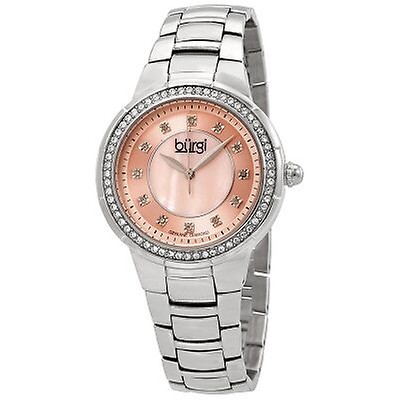 Ebel Beluga Pink Mother of Pearl Diamond Dial Steel Ladies Watch ...