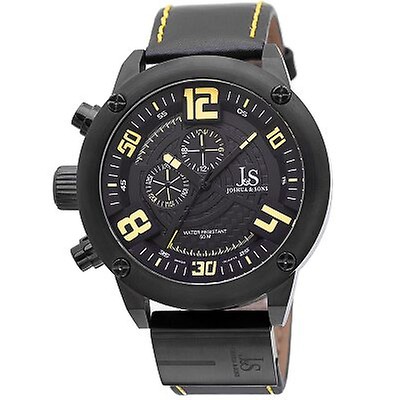 Joshua And Sons Quartz Black Dual Time Dial Men's Watch JX118BKBU ...