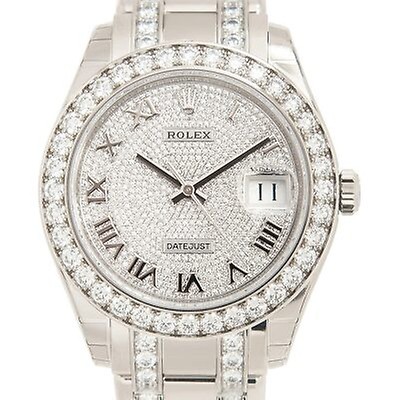 Rolex Pearlmaster 39 Men's 18kt White Gold Pearlmaster Diamond Pave ...