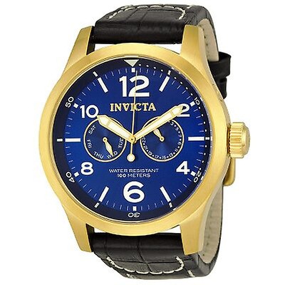 Invicta Specialty Black Skeletal Dial Grey Leather Men's Watch 17261 ...