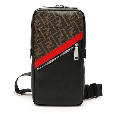 Fendi Men's Black Roman Leather Pouch 7N0078-8FJ-F06HQ - Handbags ...