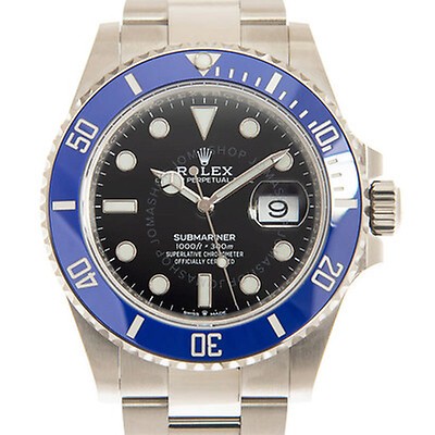 Rolex Submariner Date Blue Dial 18K White Gold Oyster Bracelet ...