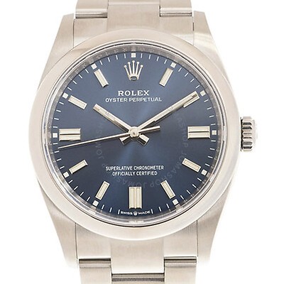 Rolex Oyster Perpetual 34 Blue Dial Stainless Steel Bracelet Automatic ...