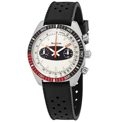 Bulova Bulove Marine Star Automatic Silver Dial Orange Rubber Men's ...