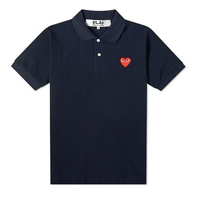 Comme Des Garcons Embroidered Red Heart Polo Shirt In White P1T006-5 ...