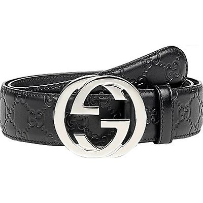 Gucci GG Men's Black Leather Belt With Double G Buckle 414516 AP00T ...