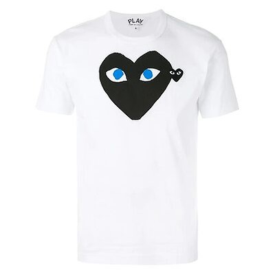 Comme Des Garcons Men's Black Play Printed Heart T-shirt P1T112-1 