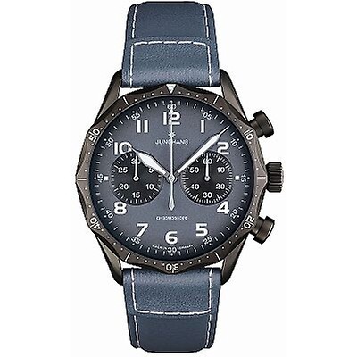 Junghans Meister Chronoscope Sunray Blue Dial Automatic Men's Watch 027 ...