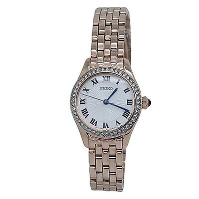 Seiko Solar White Dial Black Leather Ladies Watch SUP250 SUP250 - Seiko ...