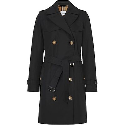 Coach Ladies Double Breasted Long Trench Coat in Tattersall - Size 4 ...