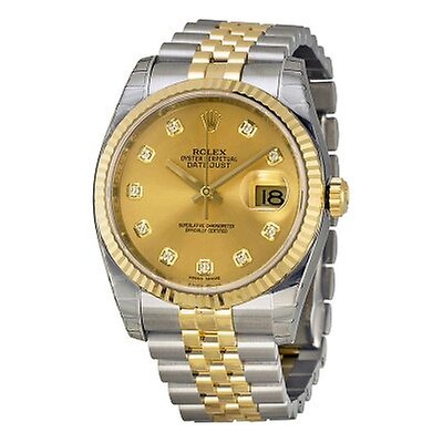 Rolex Pre-owned Rolex Datejust Champagne Dial President Bracelet Ladies ...