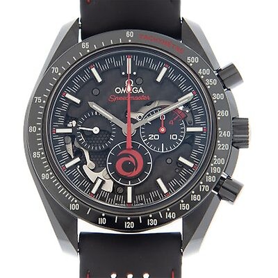 Omega Speedmaster Moonwatch Co-Axial Chronograph Automatic Black Dial ...