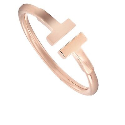 Tiffany & Co. Unisex 18k rose gold T Two Narrow Ring 4.5mm 36820756 ...