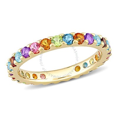 Bague Semi-éternité Amour En Or Jaune 14k - 1 1/5 CT Péridot + 1/6 CT Diamants (TW) - Pour Femme, Neuf Avec étiquettes