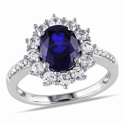 Amour Blue Sapphire Diamond 10K White Gold Ring JMS002978-0900 - Ladies ...