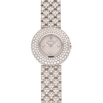 Rolex Lady-Datejust Pearlmaster White Mother-Of-Pearl Diamond Dial 18K ...