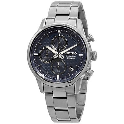 Seiko Chronograph Quartz Blue Dial Men's Watch SSB345 SSB345 ...