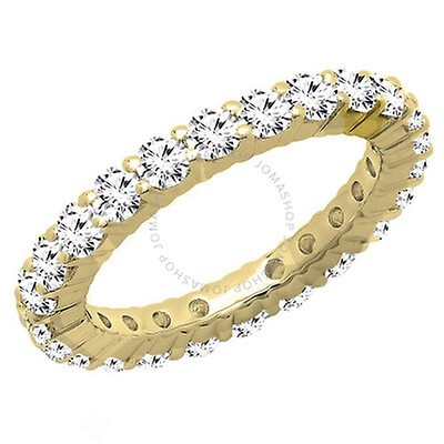 ctw Dazzlingrock Collection 1.70 Carat 10K Gold Round White Cubic Zirconia CZ Eternity Wedding Stackable Band