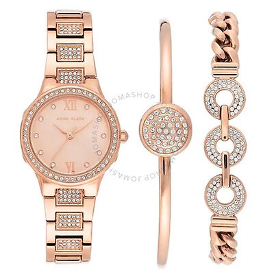 Anne Klein Rose Dial Ladies Watch and Bracelet Set AK/3426RGST AK ...