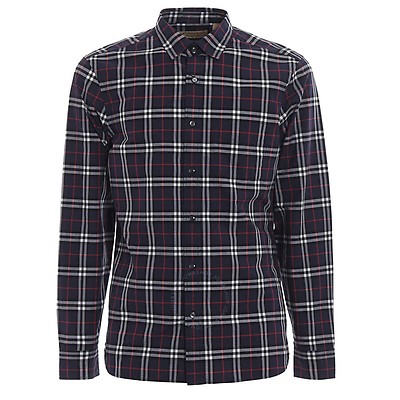 Burberry Men's Small Scale Check Stretch Cotton Long-sleeve Shirt ...