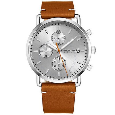 Swatch Irony Browned Chronograph Black Dial Leather Strap Men's Watch ...