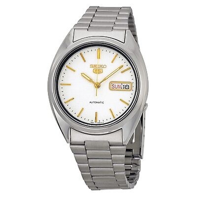 Seiko Series 5 Automatic White Grid Dial Men's Watch SNXF05 SNXF05 ...