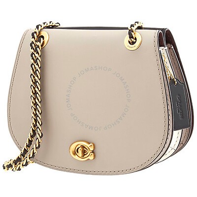 coach parker shoulder bag in signature leather with rivets